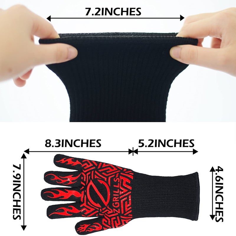 Z GRILLS BBQ Grill Gloves 1472â„‰ Oven Gloves Heat Resistant Barbecue Silicone Heat Resistant Mitts Smoking Cooking, Universal Size for Barbecue, Baking, Frying, Welding, Cutting - Image 2